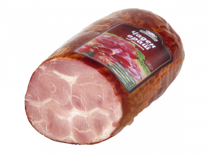 Smoked pork neck in casing